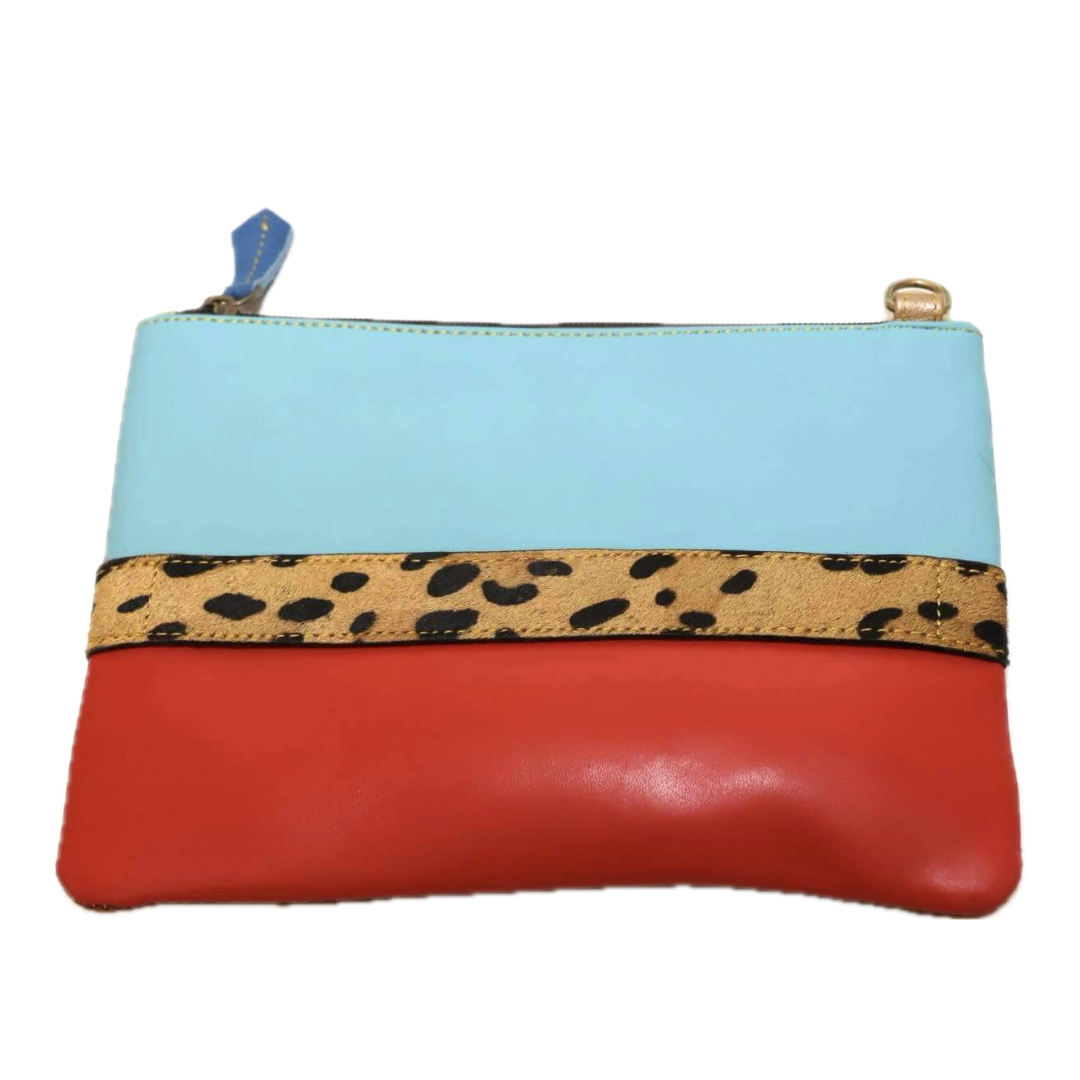 Luca Leather Wristlet Clutch Crossbody Bag